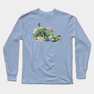 Japanese Water Lillies and Lotus Flowers Long Sleeve T-Shirt